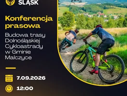 Konferencja prasowa o budowie ścieżki pieszo-rowerowej w Malczycach