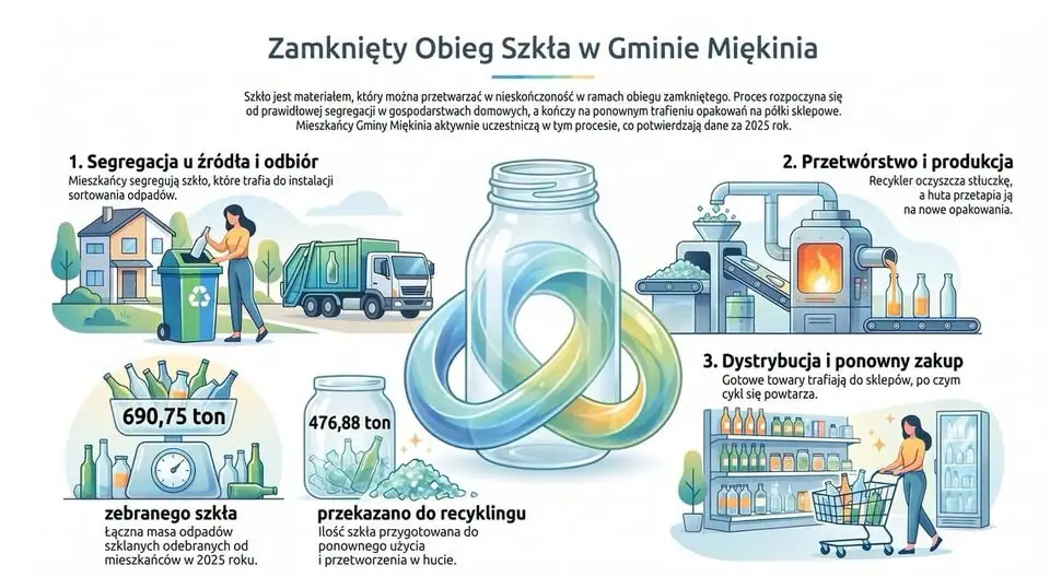 Gmina Miękinia: Co dzieje się ze szkłem po wrzuceniu do pojemnika?