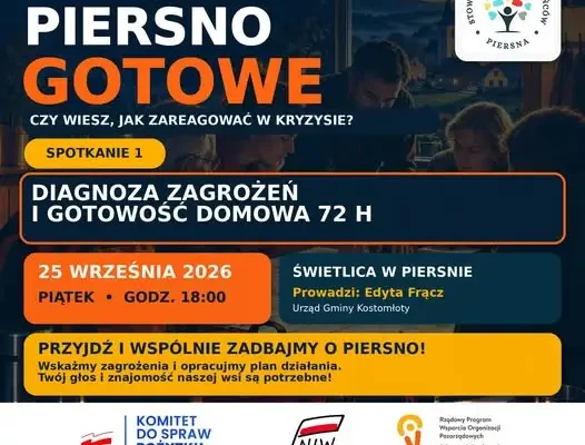 Piersno Gotowe – warsztaty o bezpieczeństwie w kryzysie ruszają już 25 września