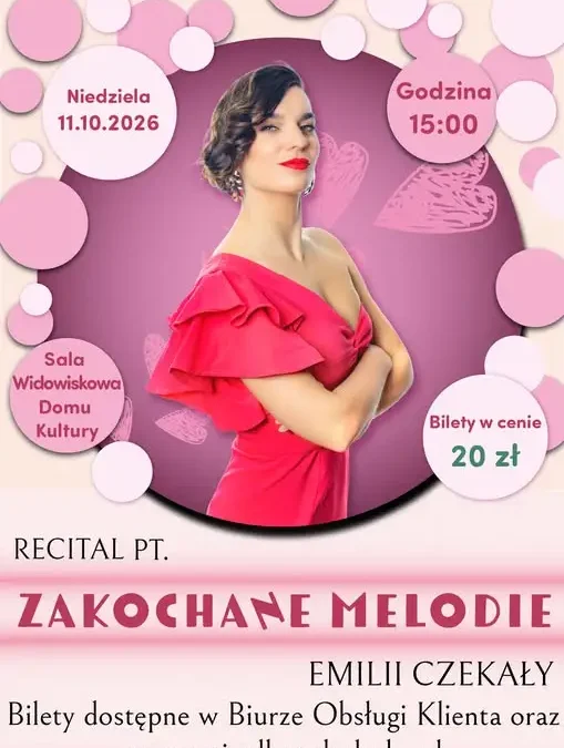 Recital „Zakochane melodie” w Środzie Śląskiej – 11 października