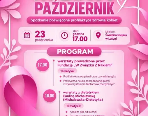 Różowy Październik w Gminie Miękinia – bezpłatne warsztaty o profilaktyce raka piersi