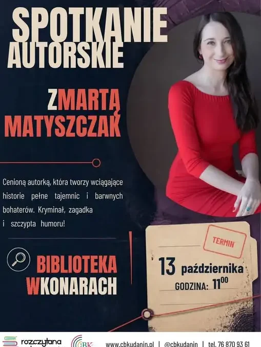 Spotkanie autorskie z Martą Matyszczak w Bibliotece w Konarach
