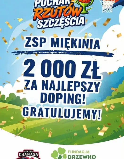Zespół Szkolno-Przedszkolny w Miękini wygrywa 2000 zł za najlepszy doping
