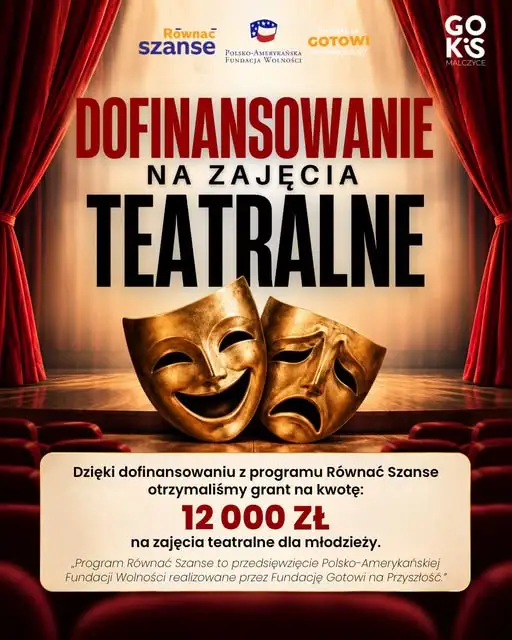 GOKiS Malczyce pozyskał 12 000 zł na zajęcia teatralne dla młodzieży