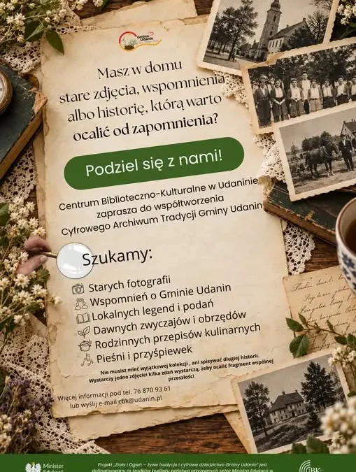 Gmina Udanin tworzy Cyfrowe Archiwum Tradycji. Mieszkańcy mogą podzielić się pamiątkami