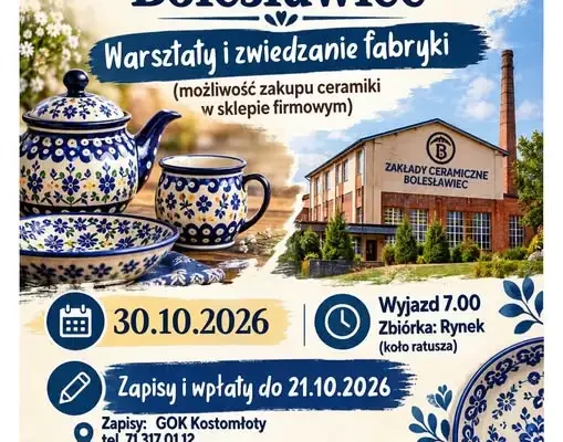 Wyjazd do Bolesławca z Gminą Kostomłoty – warsztaty ceramiczne i zwiedzanie fabryki
