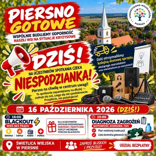 Piersno: wieczorne spotkanie o blackoucie i gotowości domowej