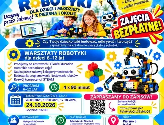 Bezpłatne warsztaty robotyki dla dzieci w Piersnie – już w sobotę 24 października
