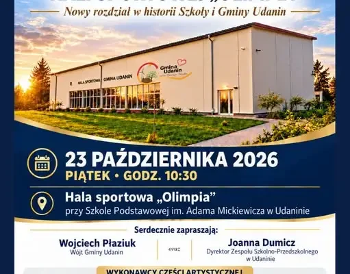 Nowa hala sportowa „Olimpia” w Udaninie – otwarcie już 23 października