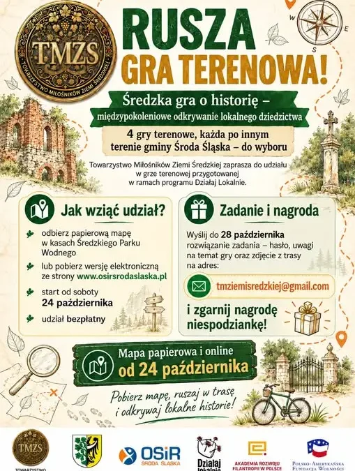 Średzka gra o historię: w sobotę startuje terenowa przygoda po gminie Środa Śląska