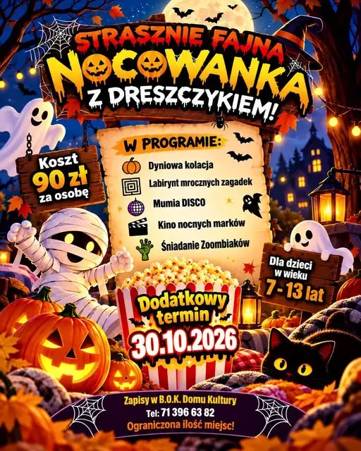 Halloweenowa nocowanka w Środzie Śląskiej – dodatkowy termin 30 października