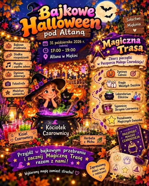 Bajkowe Halloween pod Altaną w Miękini – zaproszenie na magiczną trasę
