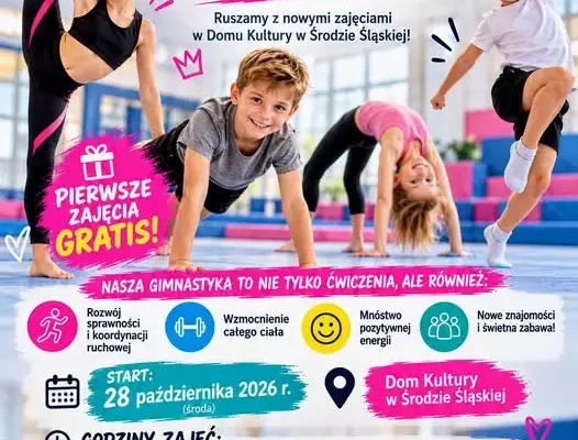 Nowe zajęcia gimnastyczne dla dzieci i młodzieży w Środzie Śląskiej