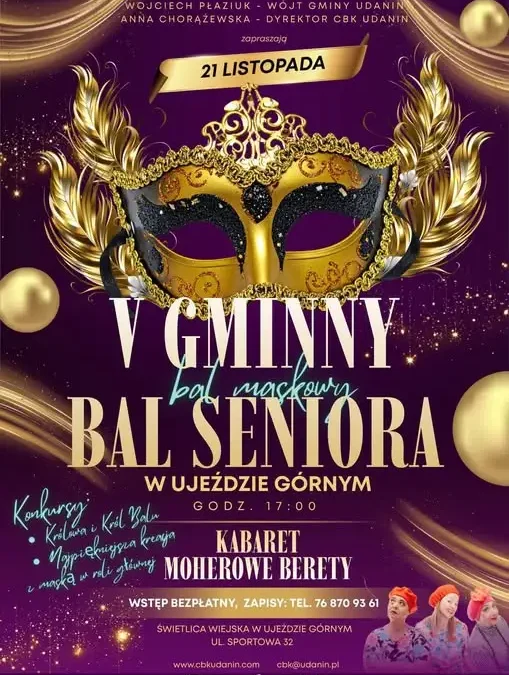 V Gminny Bal Seniora w Ujeździe Górnym – zaproszenie dla seniorów z gminy Udanin