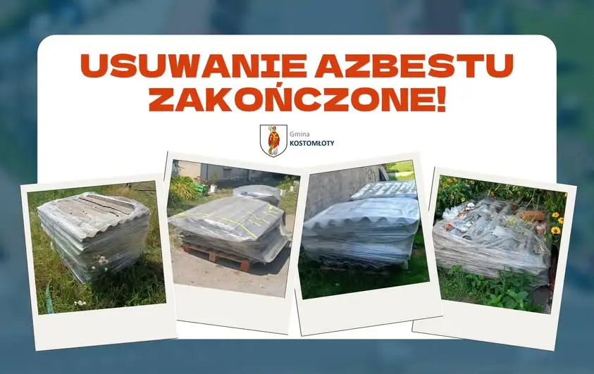 Gmina Kostomłoty usuwa azbest: 36,66 tony niebezpiecznych odpadów zniknęło z terenu