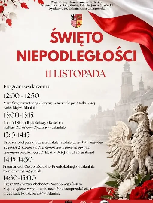 Narodowe Święto Niepodległości w Gminie Udanin – wspólne świętowanie 11 listopada