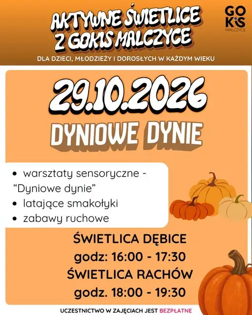 Dyniowe szaleństwo w gminie Malczyce – bezpłatne warsztaty dla całych rodzin